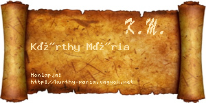 Kürthy Mária névjegykártya