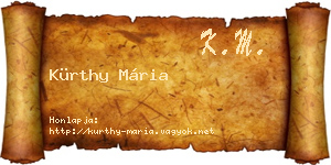 Kürthy Mária névjegykártya